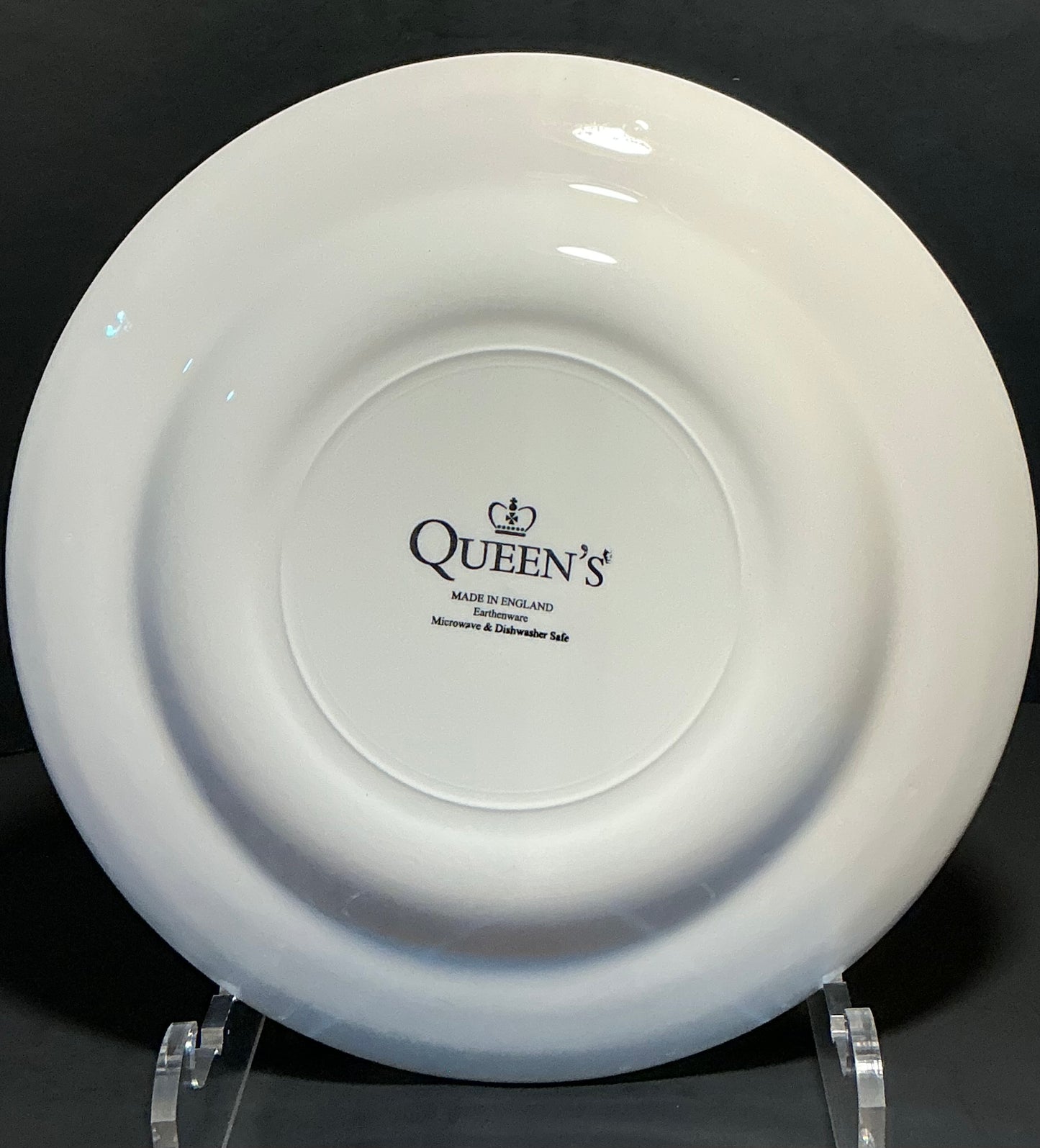 Queen’s Kujaku Blue and White Porcelain 8” Salad Plate. Made in England
