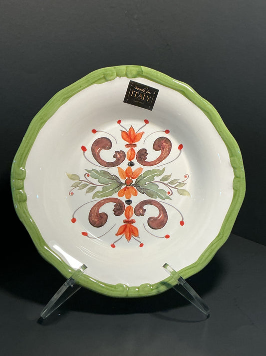Ceramica Cuore Hand Painted Italian Ceramic Soup/Pasta Bowl 9”x2”