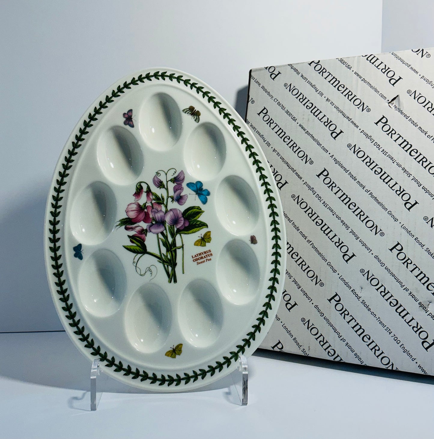Portmeirion Botanic Garden Sweet Pea Deviled Egg Easter Serving Plate