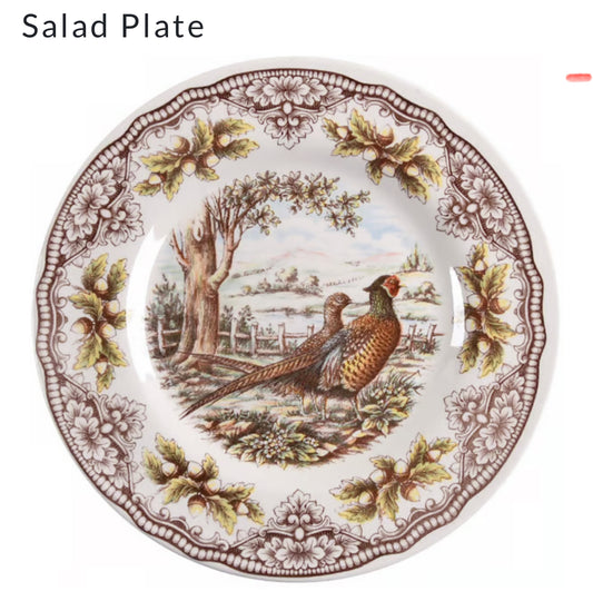 Royal Stafford Homeland Pheasant Salad Plate 8.1/4- Discontinued Victorian English Pottery