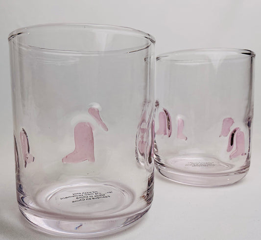 Anthropologie Dupe Set of 2 Pink Boot Icon Glass , trendy and Cute for cowboys Decor lovers