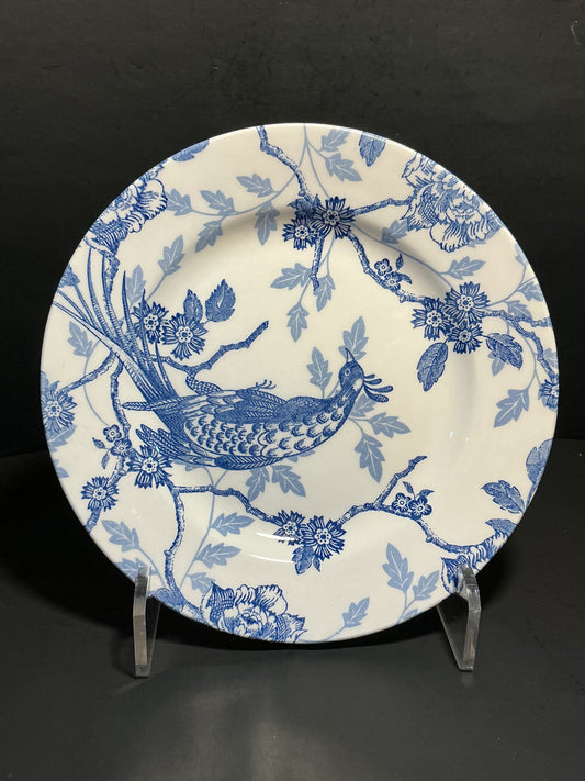 Queen’s Kujaku Blue and White Porcelain 8” Salad Plate. Made in England