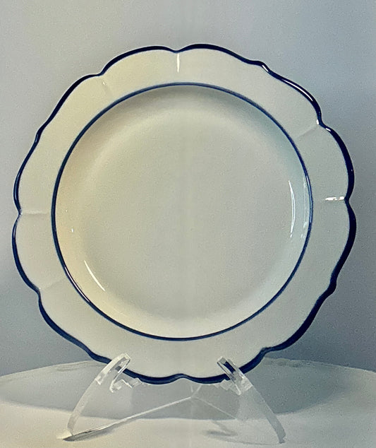 Grace’s Teaware Blue and White Scalloped Fine Porcelain Salad /Dessert Plate 8”