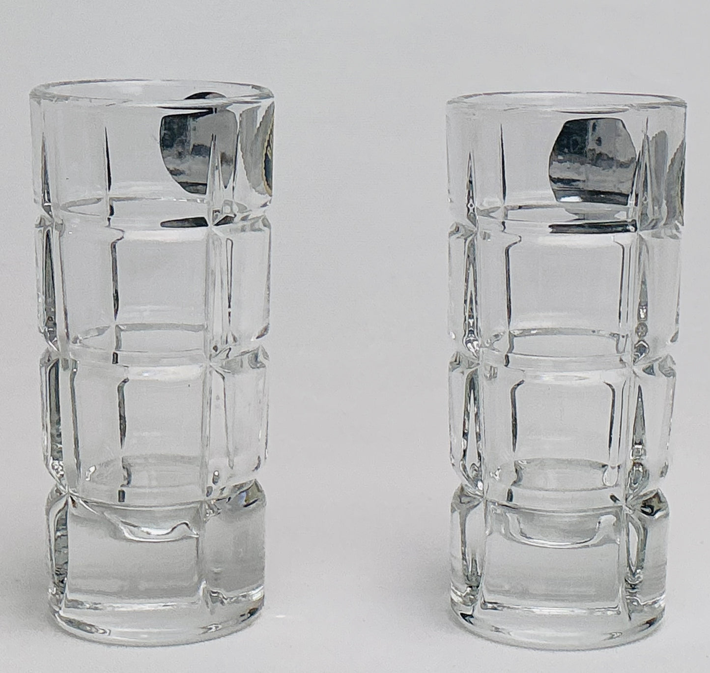 Bohemia set of 2 Ricky/TimeSquare Shot Glasses 3.4oz Made in the Czech Republic