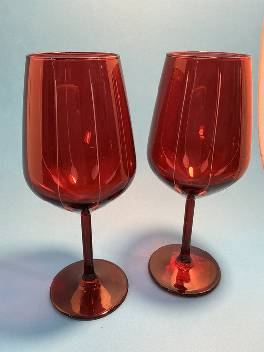 Rakle Wine Glasses Red set of 2 made in Turkey