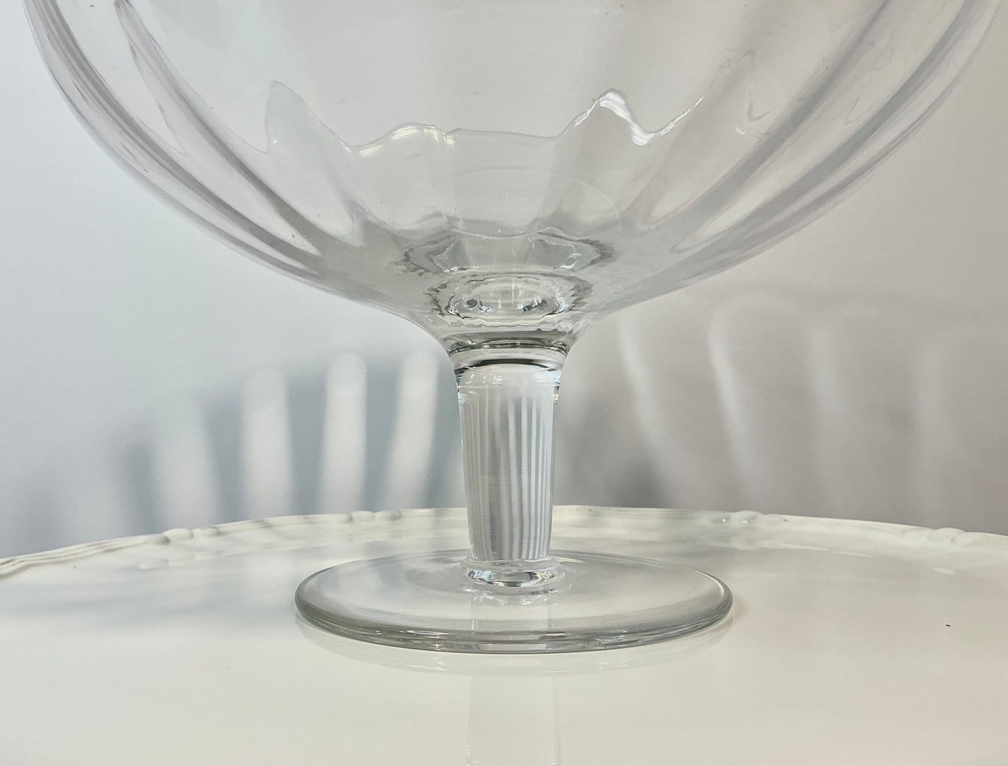 Krosno Hand blown Centerpiece Bowl, 9”x6” Made in Poland