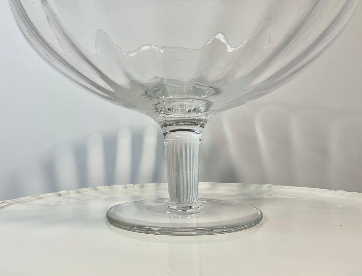 Krosno Hand blown Centerpiece Bowl, 9”x6” Made in Poland