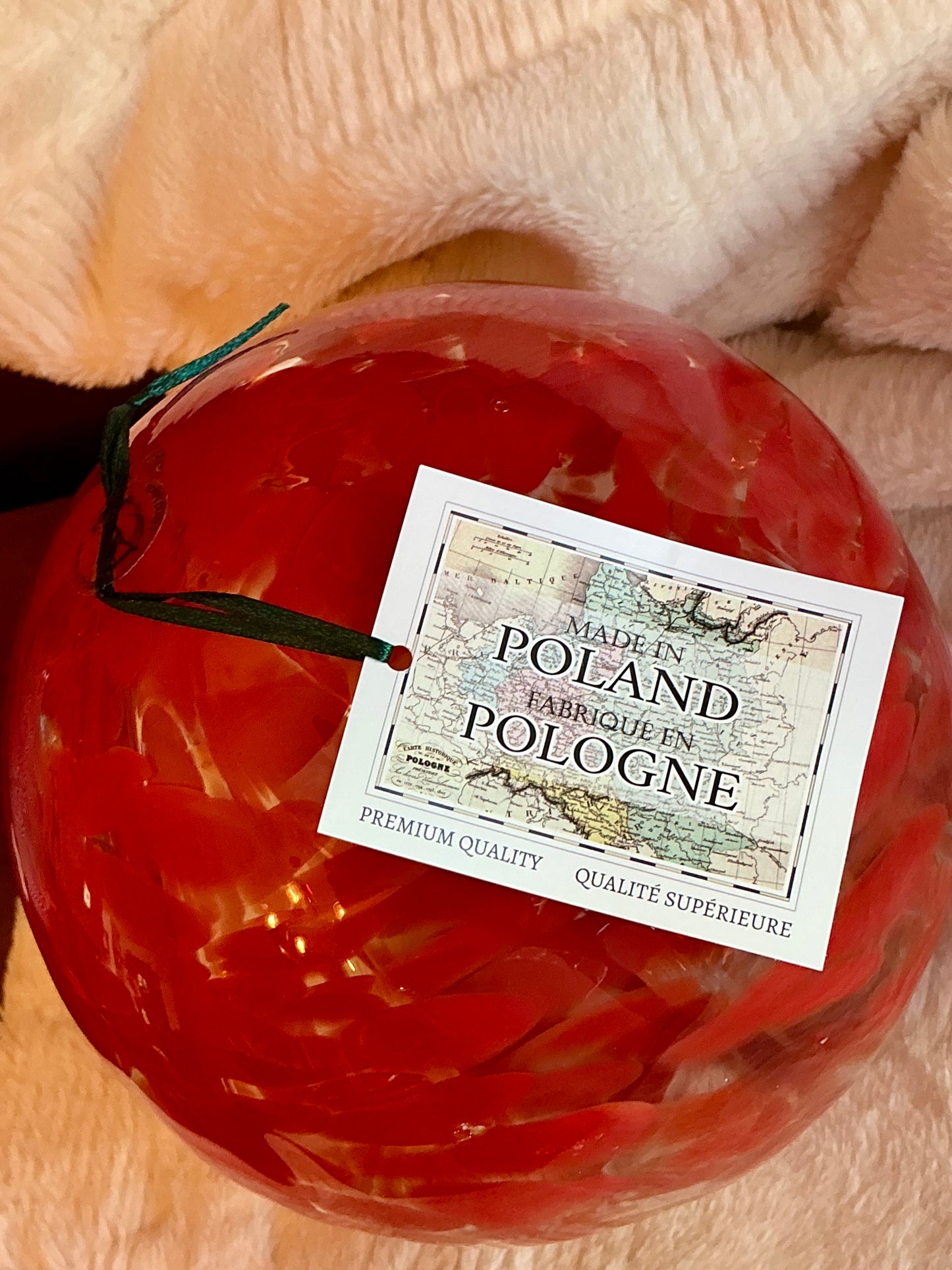 Mouth Blown Red Glass Or Witch Ball / Glass Float Red Made In Poland 24 Inches