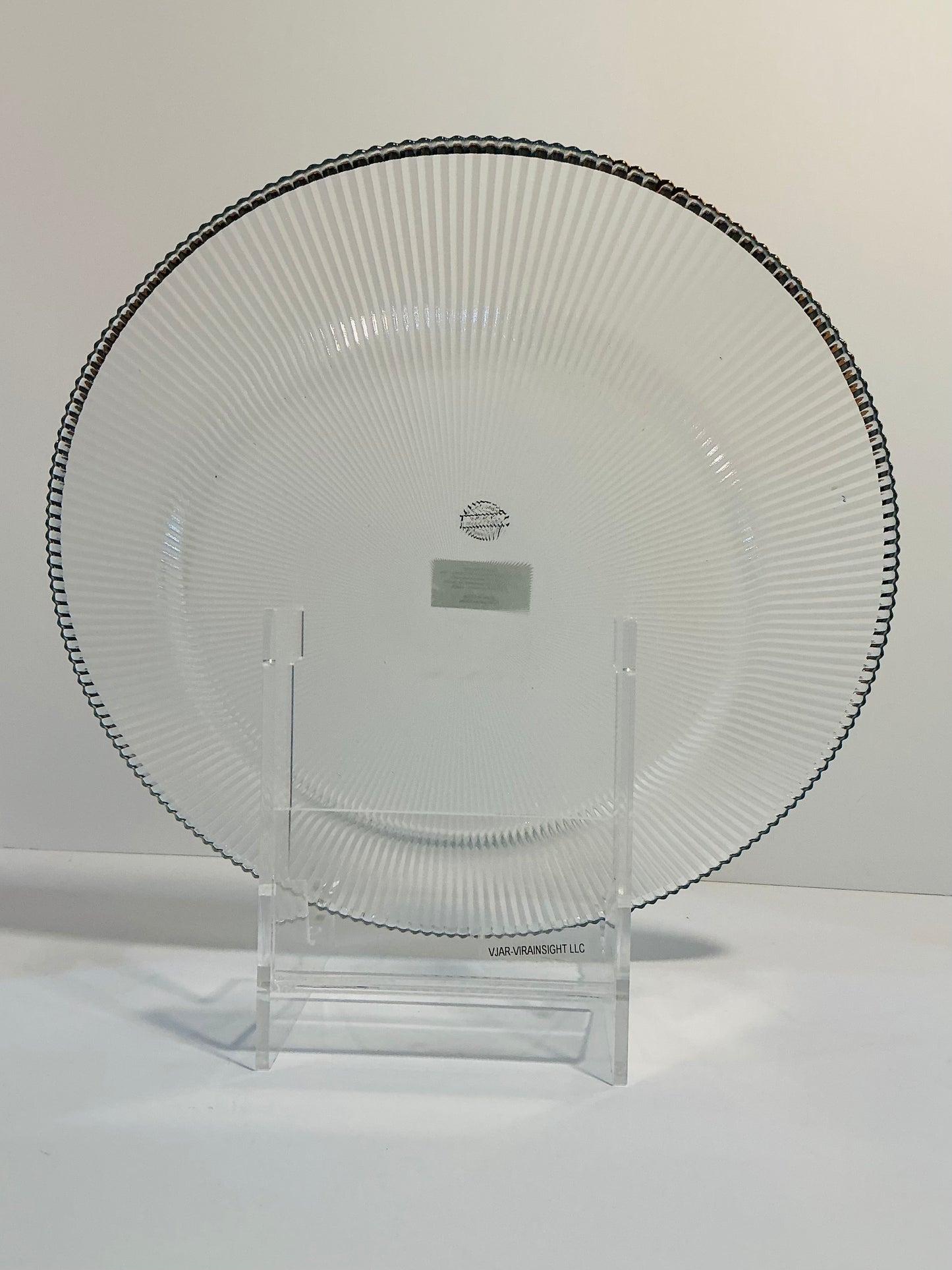 Clear Textured Glass Charger Plate w/ Gold Rim 13” multi use, make a perfect gift
