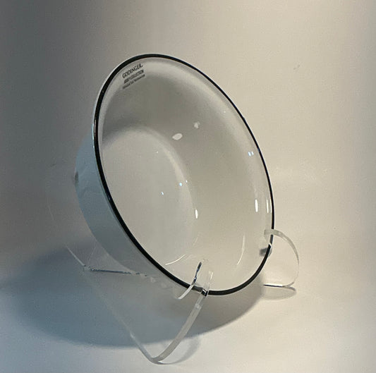 Godinger Abbey Collection 18oz soup bowl white shiny glaze and black trim 7”x2.5”