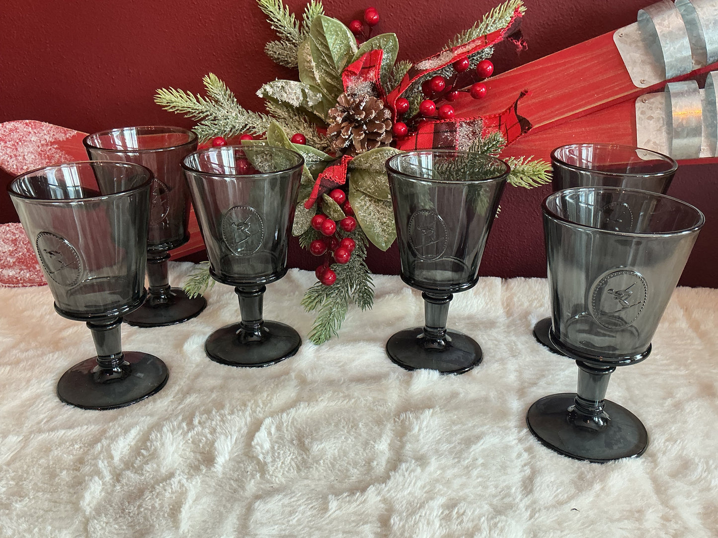 La Rochere Alpine Ski Wine Glass Gray