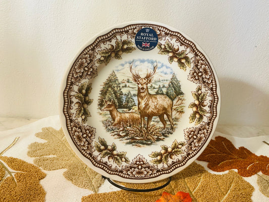 Royal Stafford Homeland Stag Deer Dinner Plate 11" - Discontinued Victorian English Pottery