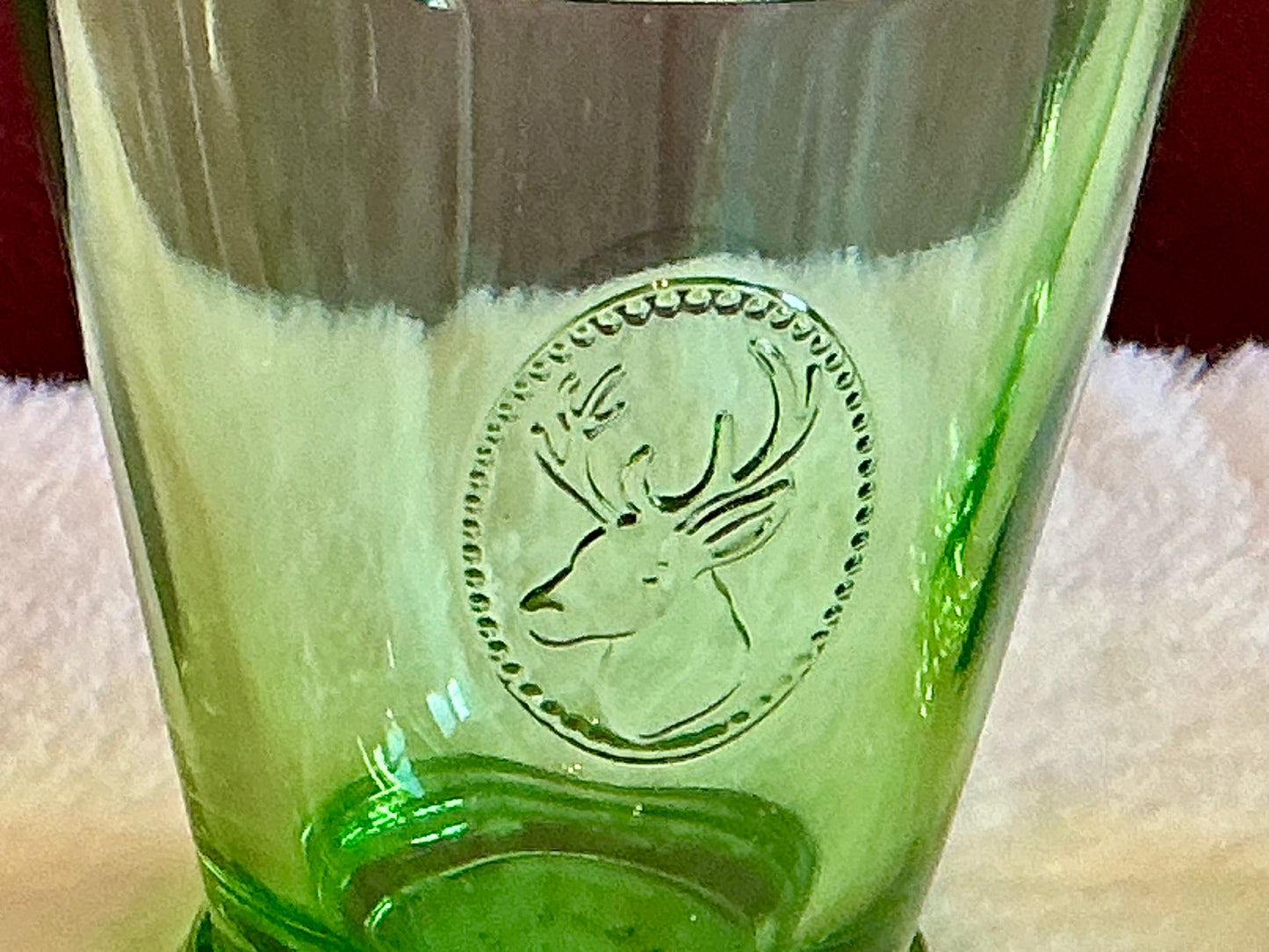 Set of 2 La Rochère Green Emerald Tumbler Drinking Glasses 9.2 Oz