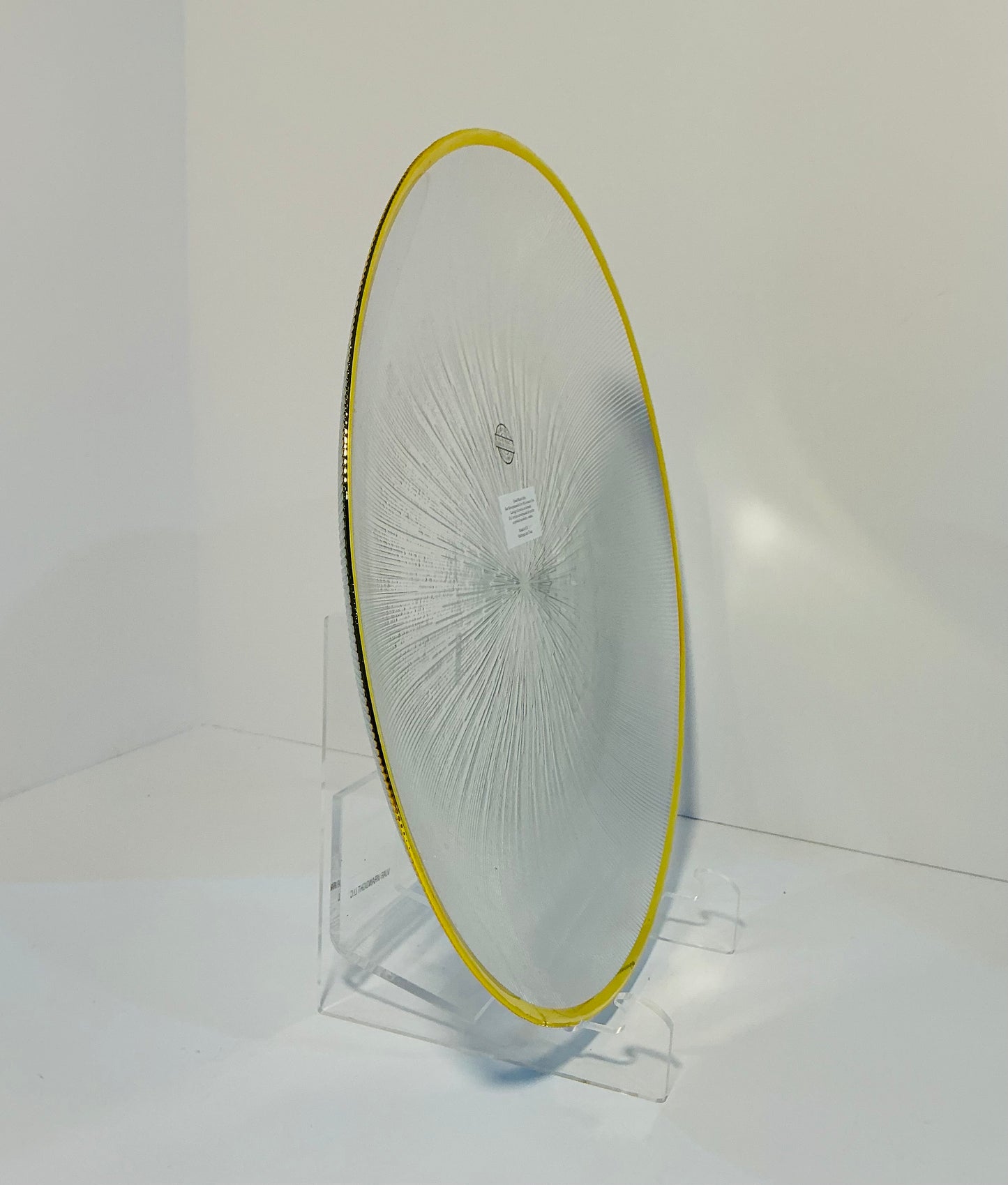 Clear Textured Glass Charger Plate w/ Gold Rim 13” multi use, make a perfect gift