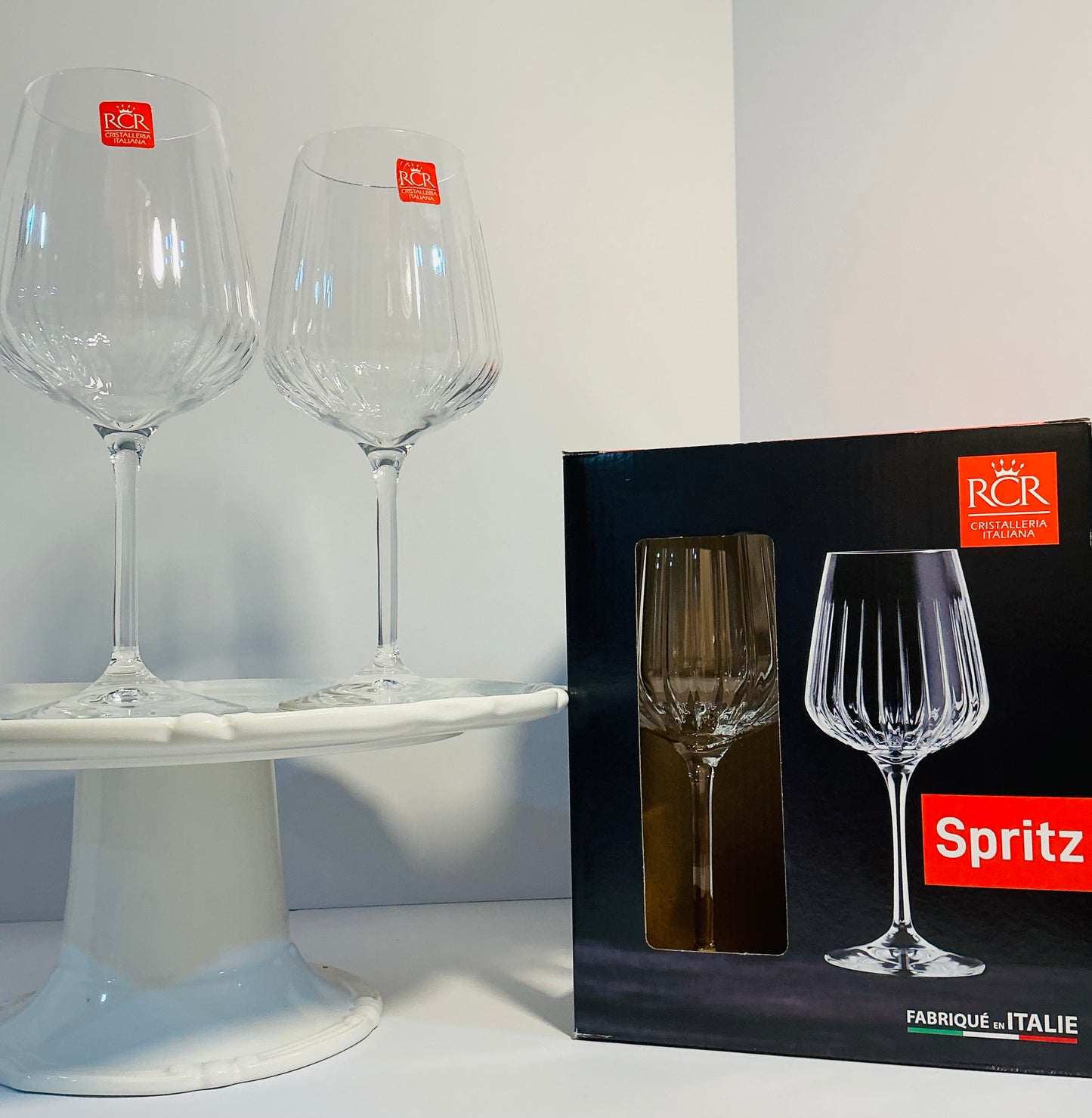 RCR Cristalleria Italian Spritz set of 2 glasses 16.57oz, lead free crystal glasses