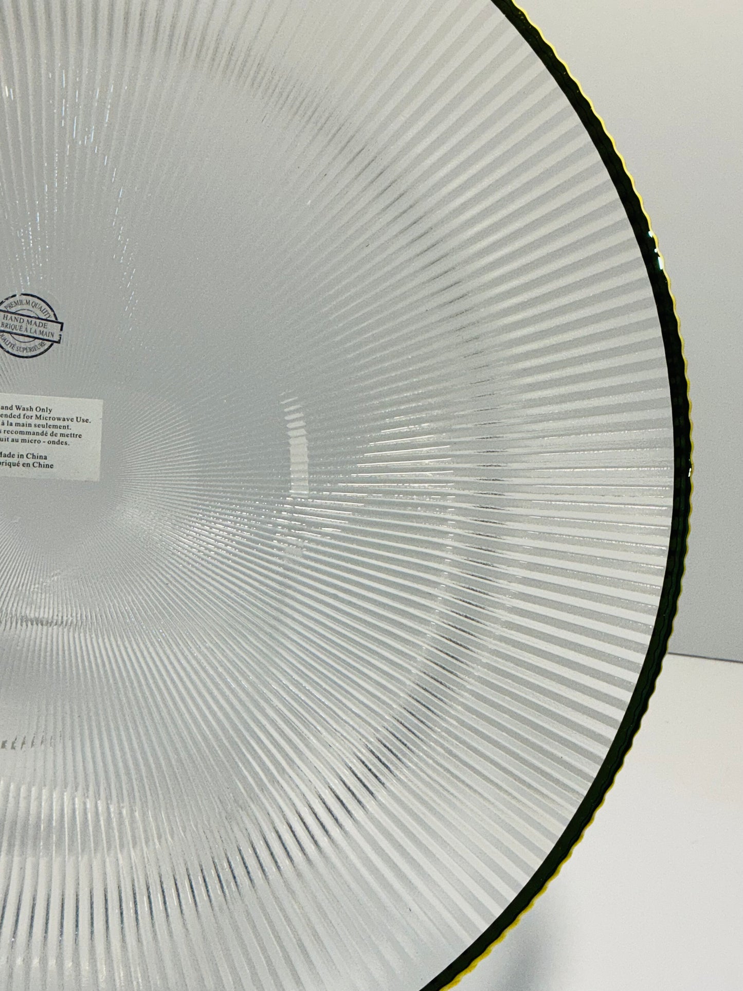 Clear Textured Glass Charger Plate w/ Gold Rim 13” multi use, make a perfect gift