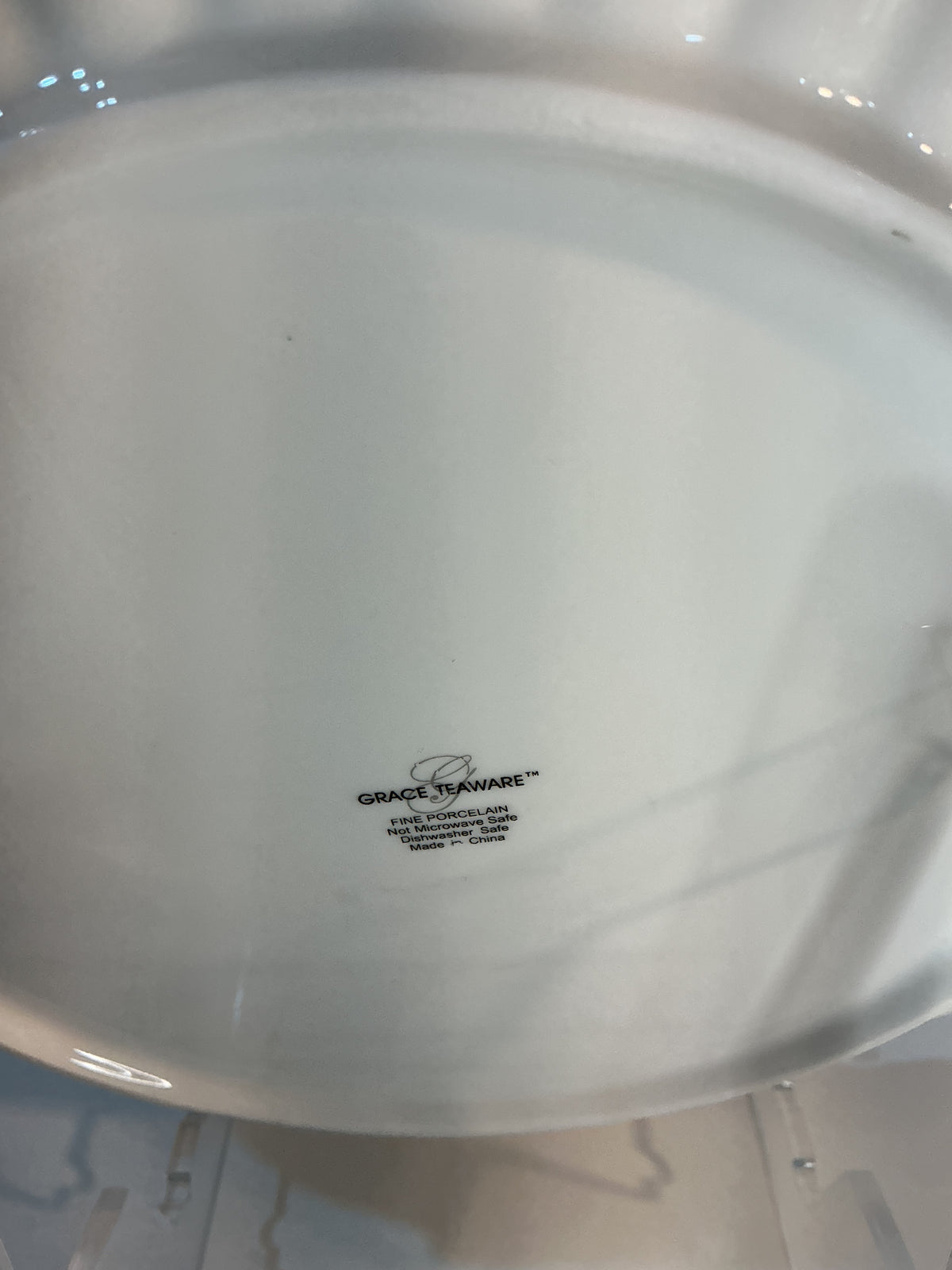 Grace’s Teaware White Ruffle Gold Trim Dinner Plate 10”