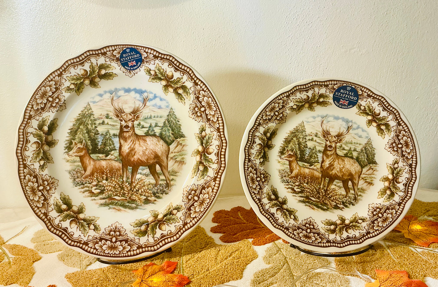 Royal Stafford Homeland Stag Deer Salad Plate 8.1/4”Discontinued Victorian English Pottery