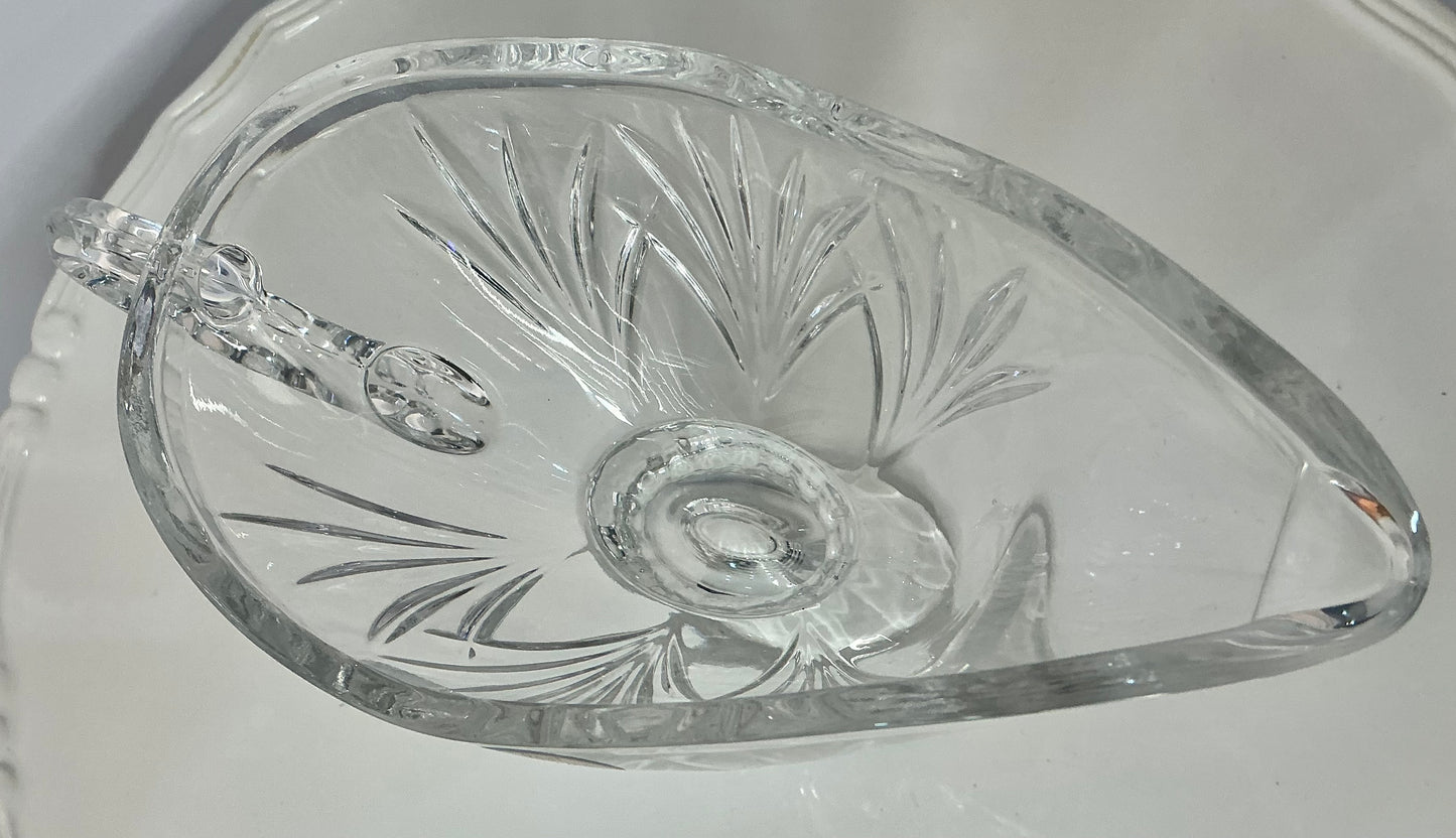 Bohemia Czech Republic Lead Crystal Gravy Boat