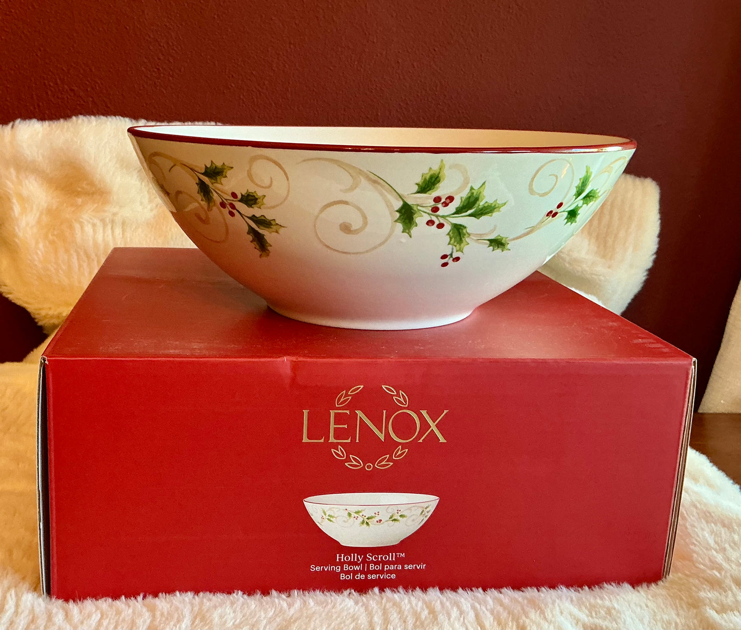Lenox Holiday Large Serving Bowl - 10.25" - New In Original Box
