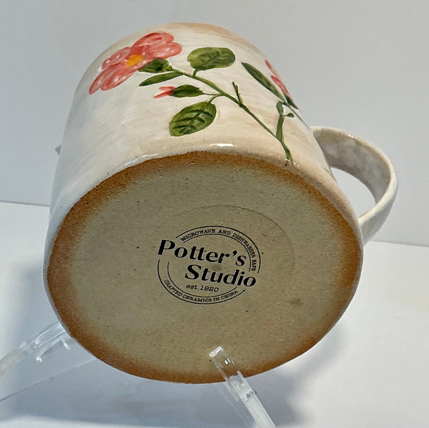 Potter’s Studio Hand-Painted Floral Ceramic Mug ( Multiple colors)