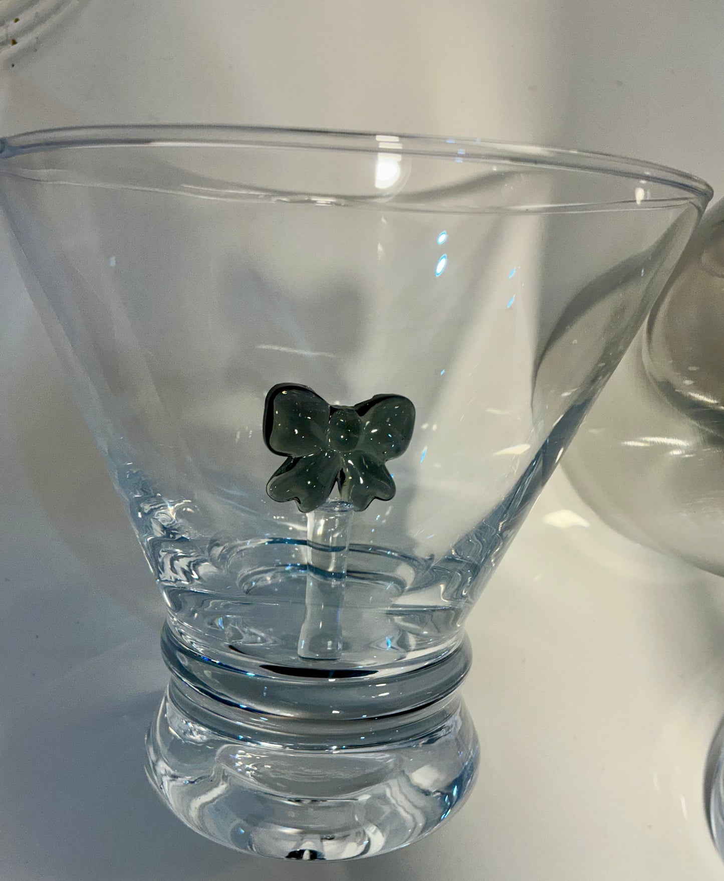 Dress your Drink, Set of 2 Stemless Martini Glasses and a Cocktail Shaker- Coquette Aesthetic Black
