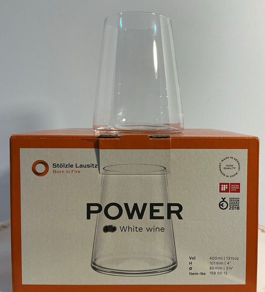 Stôlzle Lausitz Power Collection 13.5 stemless crystal White Wine Set of 2 Tumblers made in Germany