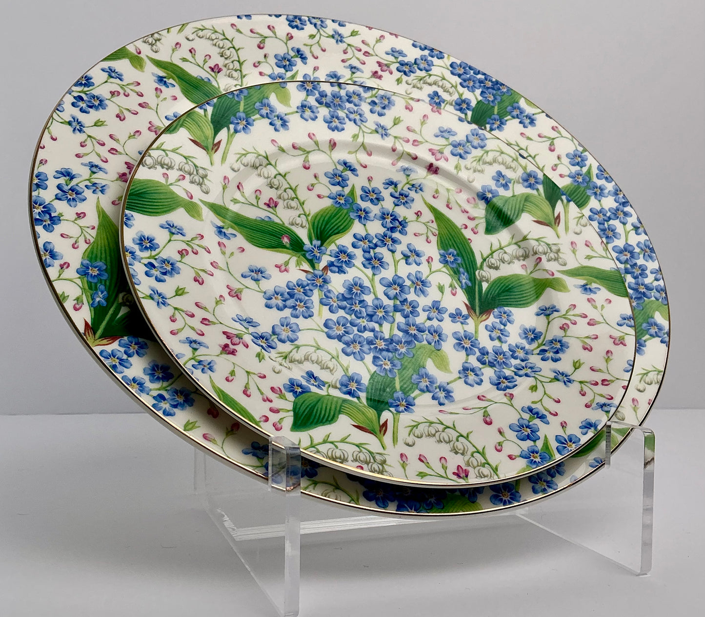 Grace’s Teaware Ceramic Plate Set / Dinner & Salad Plates / Blue Floral OR Green Design