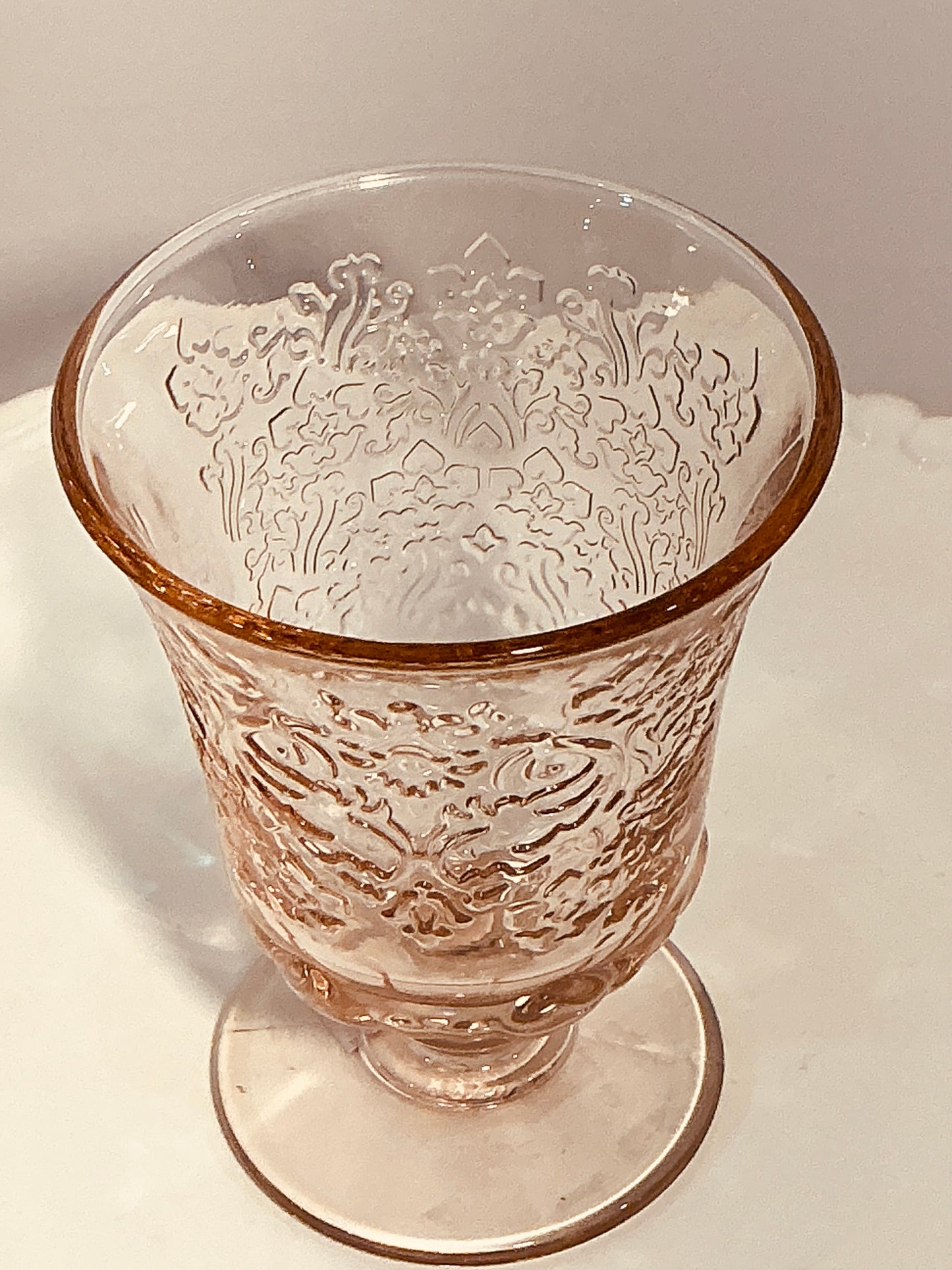 La rochère Amboise Pink Glass (Wine OR Water) available made in France vintage
