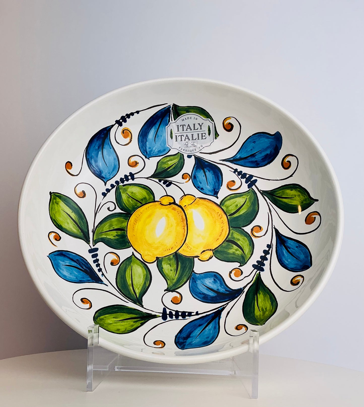 Nova Deruta Italian Hand Painted Ceramic Serving Bowl 12" – 3 Patterns – Made in Italy