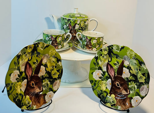 Grace’s Teaware Set of 5pcs from the Bunny in Bloom Collection for Easter !