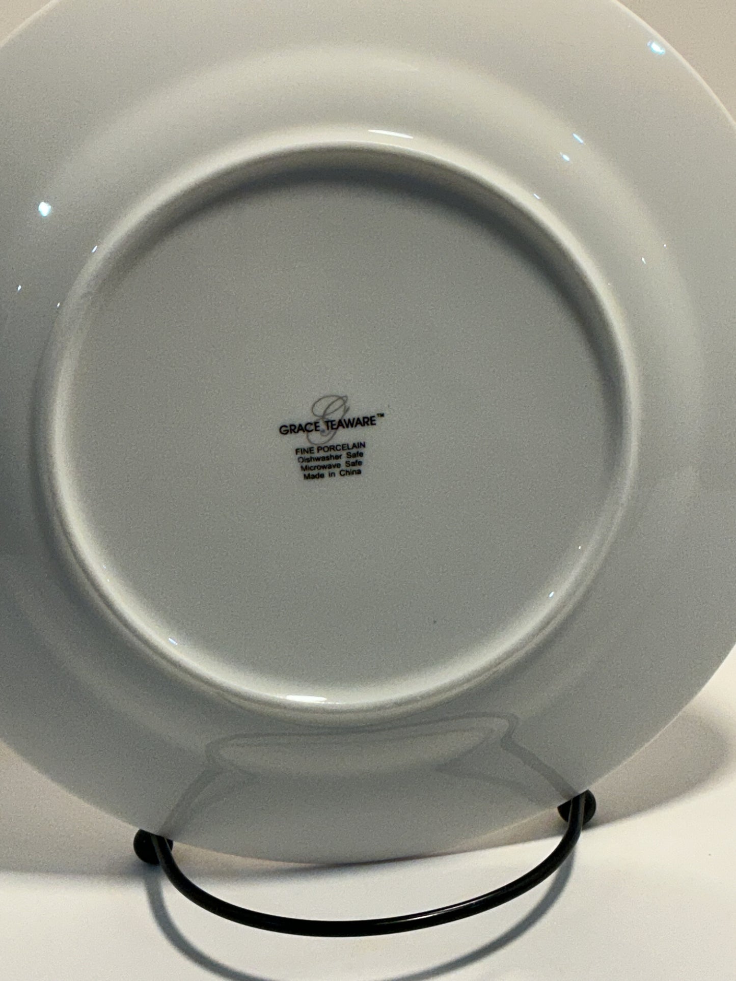 Grace’s Teaware Meadow Bunny Pink Gingham set of 2 Dessert/Salad plate