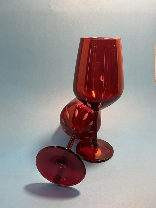 Rakle Wine Glasses Red set of 2 made in Turkey