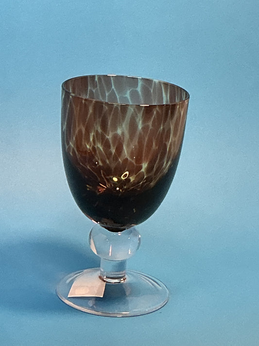 Cheetah Print Safari Hand blown Wine Glasse 1 glass 8oz