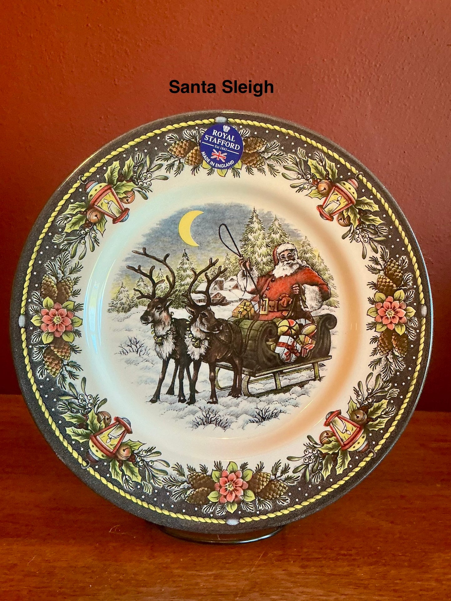 Royal Stanford Santa’s Sleigh Dinner Plate 11”