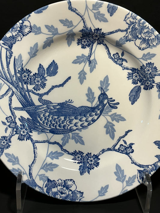 Queen’s Kujaku Blue and White Porcelain 8” Salad Plate. Made in England