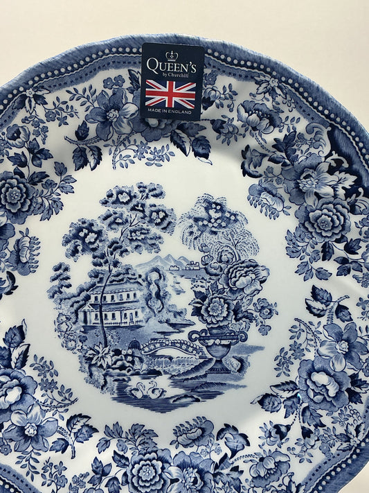 Queen Tonquin Dinner Plate Blue White Porcelain 10” Made In England