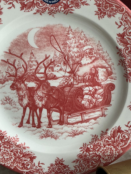 Royal Stafford Santa’s Sleigh Salad/Dessert plate 8”