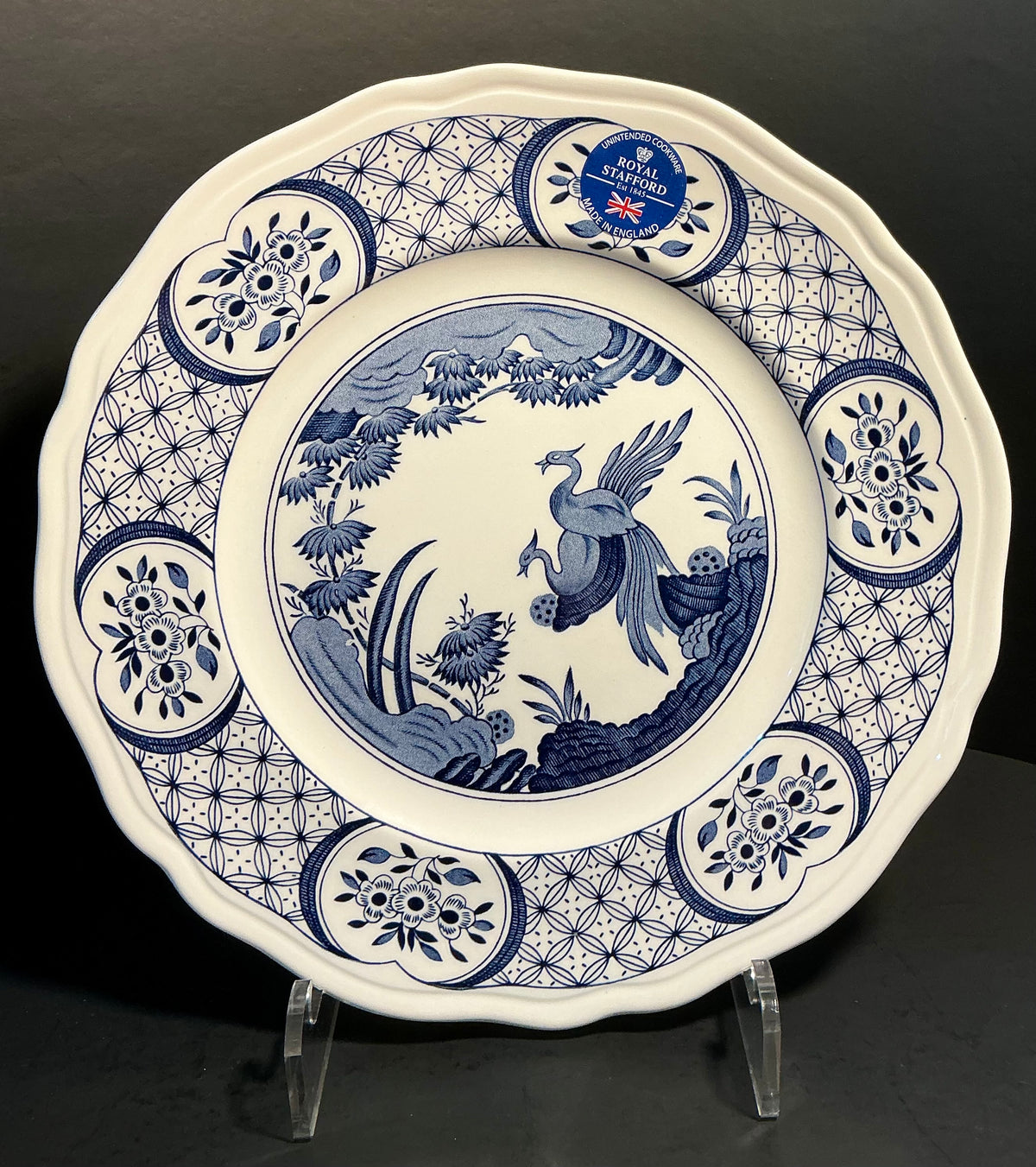 Royal Stafford/ Furnivals Vintage design Old Chelsea Blue 10.5”rare.Made in England
