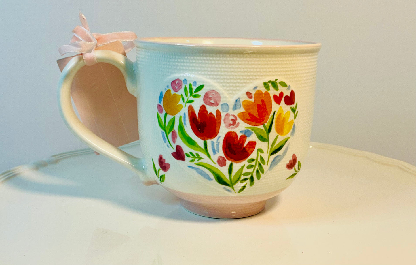 Petal & Pear Oversized Heart Mug 20 oz