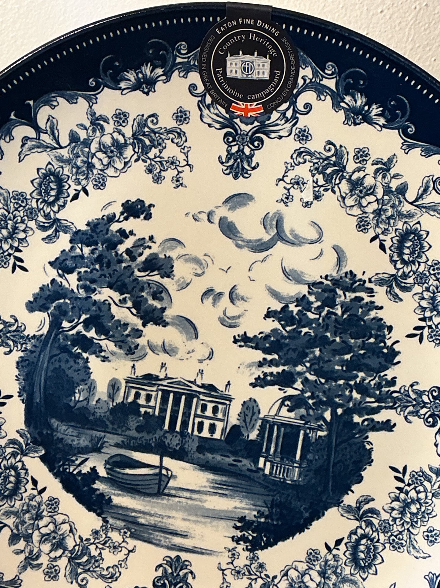Eaton Fine Dining Country Heritage Blue 10.5" Dinner Plates Set of Two New
