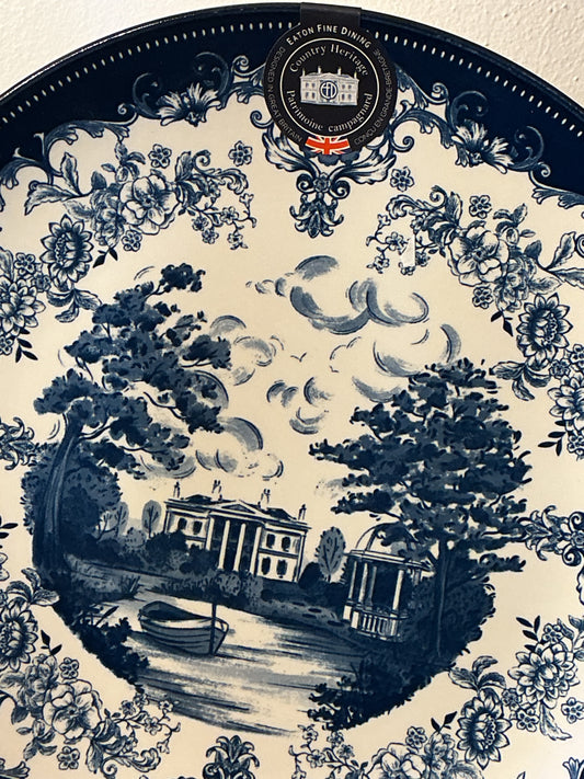 Eaton Fine Dining Country Heritage Blue 10.5" Dinner Plates Set of Two New