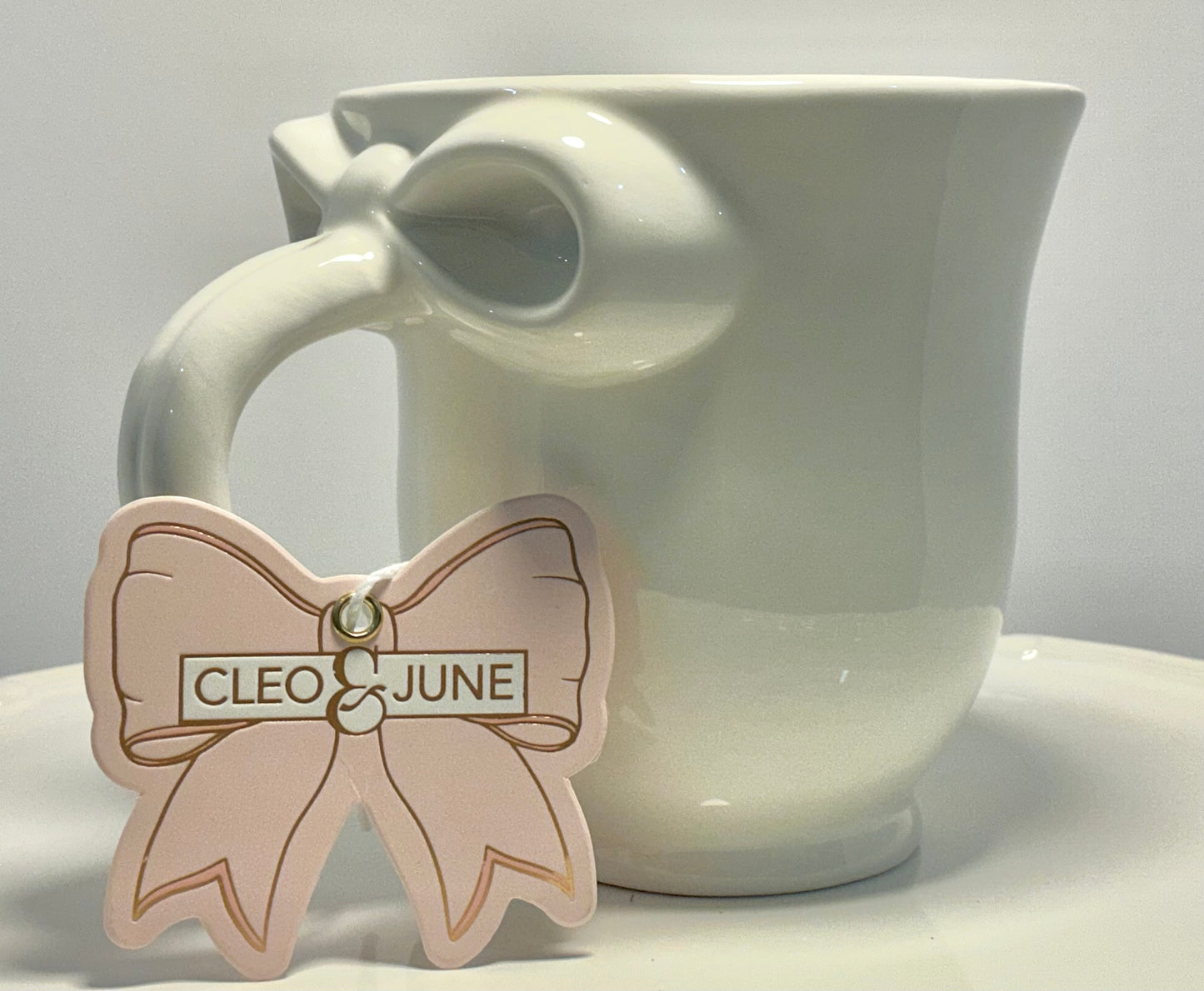Cleo&June Pink Bow Mug/Cup OneDesign Home NYC