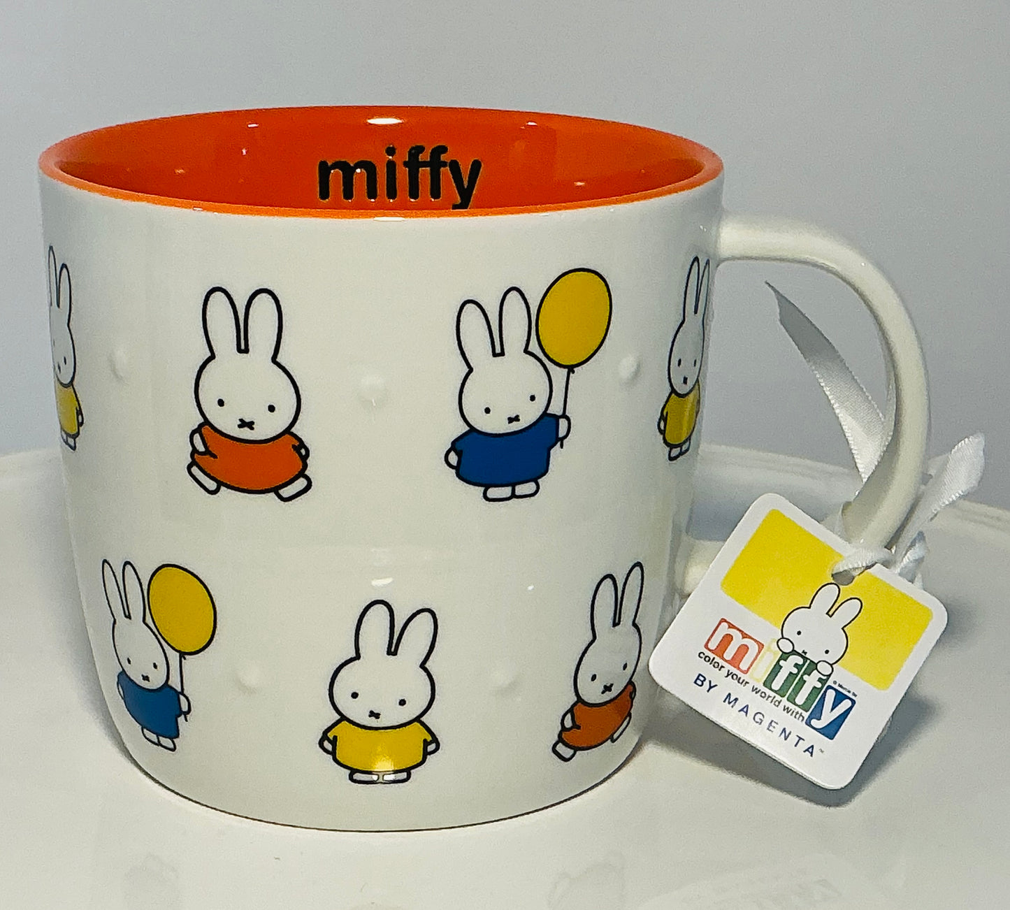 MIFFY by Magenta Orange interior w/ colorful bunny characters and balloons 18oz