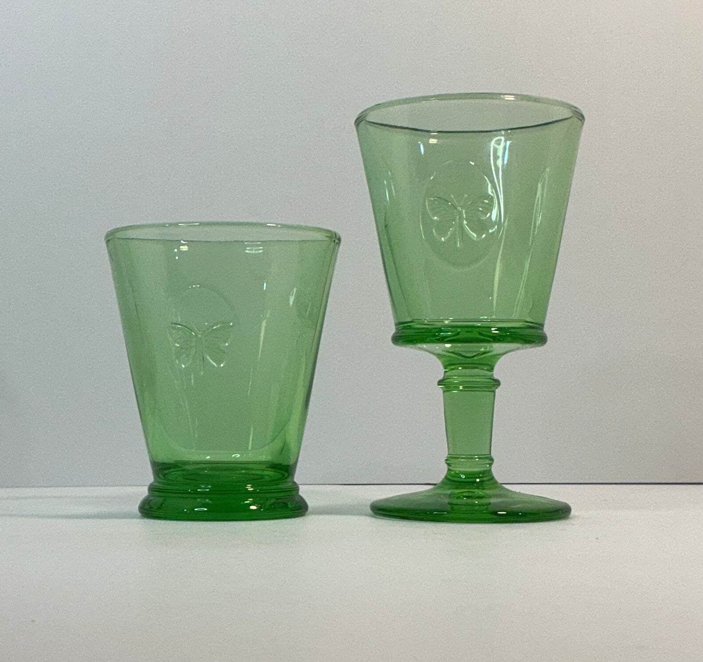 La Rochère Papillon (butterfly) Mint Green available in Wine OR Tumbler Made in France