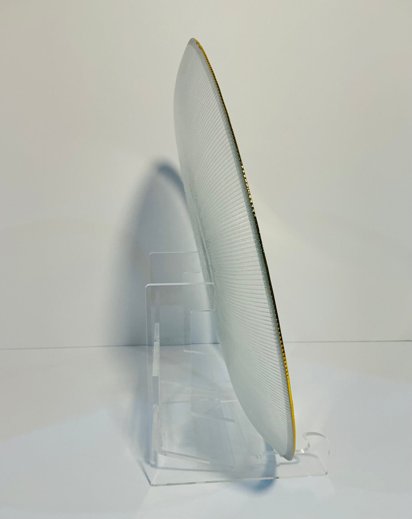 Clear Textured Glass Charger Plate w/ Gold Rim 13” multi use, make a perfect gift