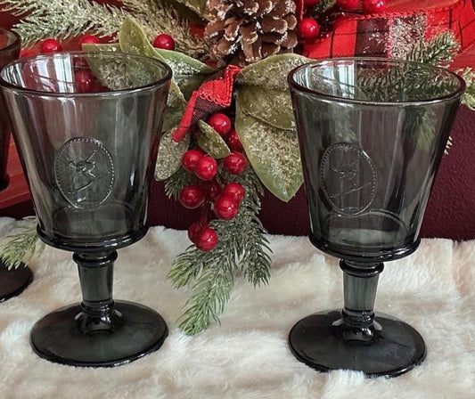 New Set of 2 La Rochère  Alpine Ski wine glasses