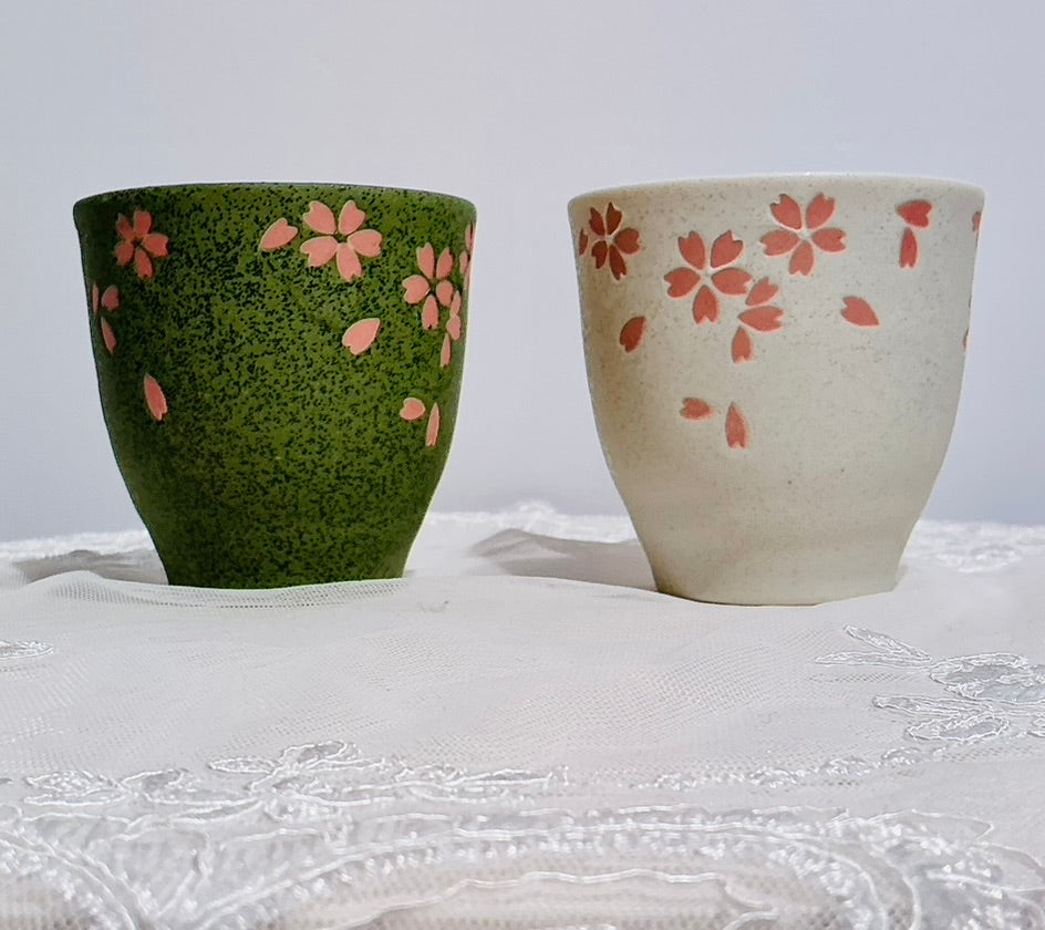 Jewel Sakura Cherry Blossom Ceramic Bowl & Tea Cup Set | Made in Japan