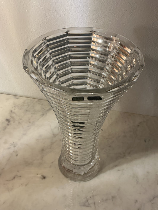 BOHEMIA CRYSTAL BLADE VASE 10”
