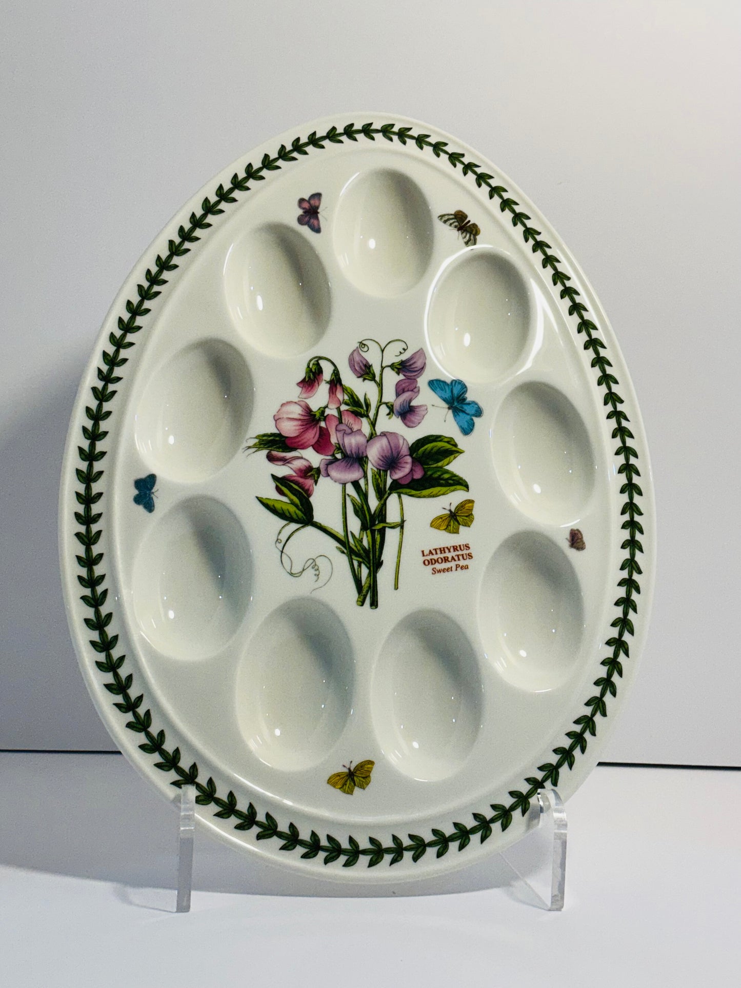 Portmeirion Botanic Garden Sweet Pea Deviled Egg Easter Serving Plate